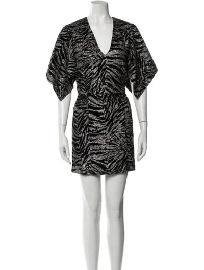 Pre-owned Zadig & Voltaire Printed Mini Dress In Black