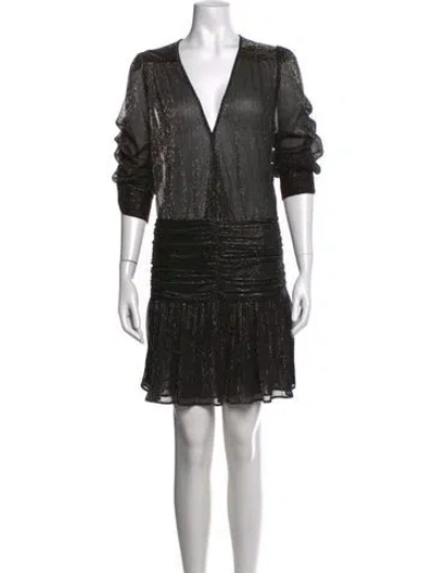 Pre-owned Zadig & Voltaire Printed Mini Dress In Black/metallic