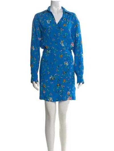 Pre-owned Zadig & Voltaire Printed Mini Dress In Blue