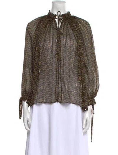 Pre-owned Zadig & Voltaire Printed Mock Neck Blouse