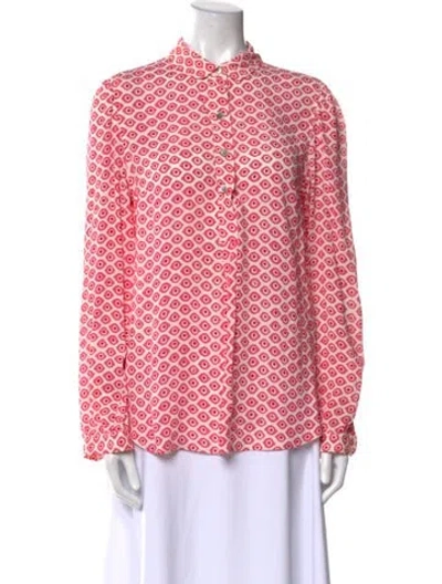 Pre-owned Zadig & Voltaire Printed Mock Neck Blouse In Pink