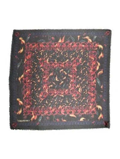 Pre-owned Zadig & Voltaire Printed Scarf In Black