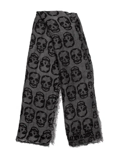 Pre-owned Zadig & Voltaire Printed Scarf In Black/green