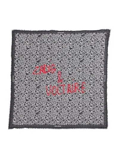 Pre-owned Zadig & Voltaire Printed Scarf In Gray