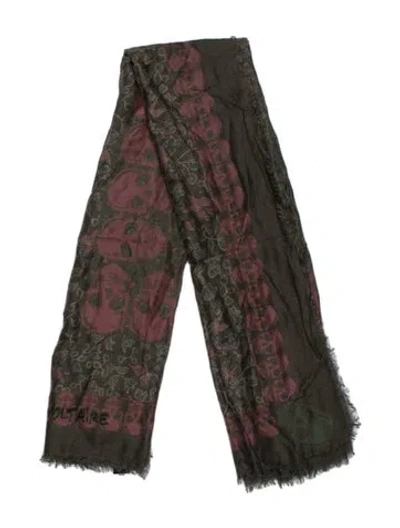 Pre-owned Zadig & Voltaire Printed Scarf In Green