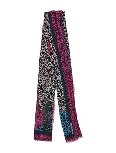 Pre-owned Zadig & Voltaire Printed Scarf In Pink