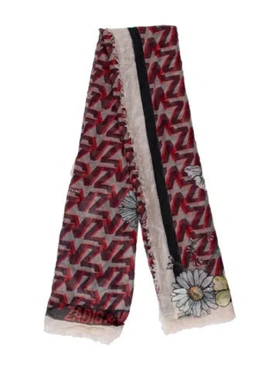 Pre-owned Zadig & Voltaire Printed Scarf In Red