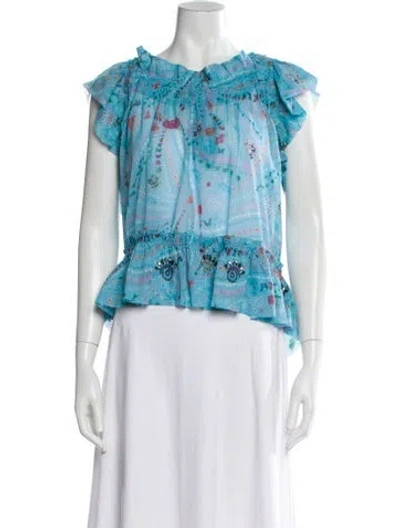 Pre-owned Zadig & Voltaire Printed Scoop Neck Blouse