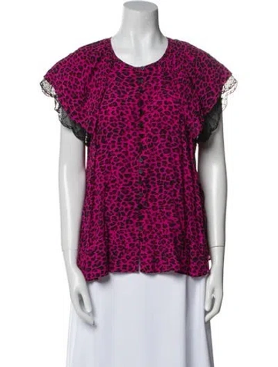 Pre-owned Zadig & Voltaire Printed Scoop Neck Blouse In Multi