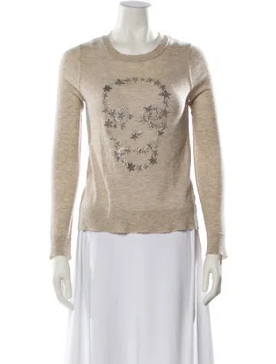 Pre-owned Zadig & Voltaire Printed Scoop Neck Sweater In Neutral