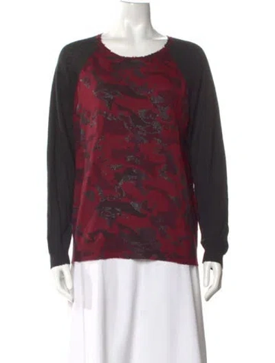Pre-owned Zadig & Voltaire Printed Scoop Neck Sweater In Red