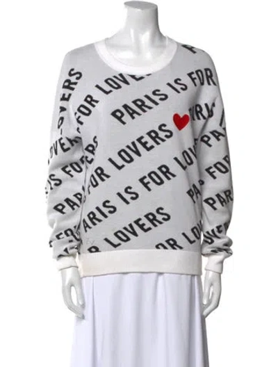 Pre-owned Zadig & Voltaire Printed Scoop Neck Sweater In White