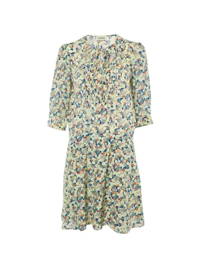 Pre-owned Zadig & Voltaire Printed Silk Mini Dress In Yellow