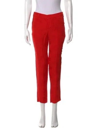 Pre-owned Zadig & Voltaire Printed Straight Leg Pants In Red