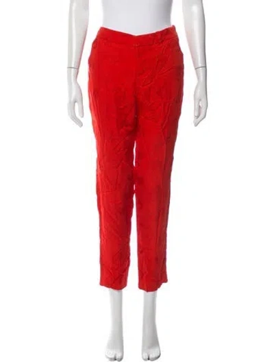 Pre-owned Zadig & Voltaire Printed Straight Leg Pants In Red