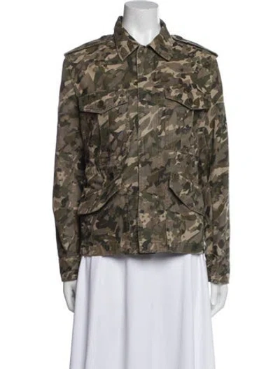 Pre-owned Zadig & Voltaire Printed Utility Jacket In Green