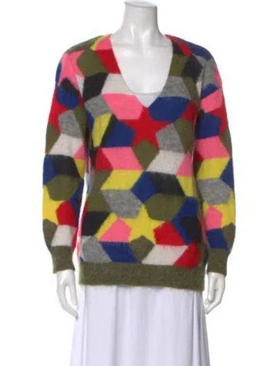 Pre-owned Zadig & Voltaire Printed V-neck Sweater In Multi