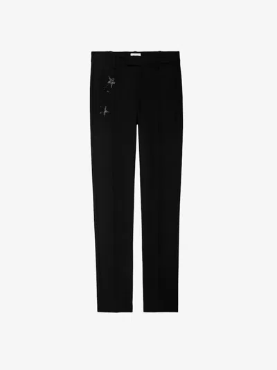 Zadig & Voltaire Prune Strass Star Trousers In Black