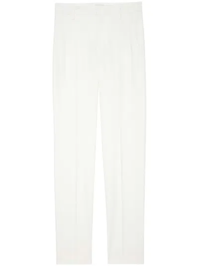 Zadig & Voltaire Prune Tapered Crepe Trousers In White