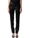 Zadig & Voltaire Prune Ankle Zip Sequin Straight Leg Pants In Black