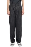 Zadig & Voltaire Puros Flanelle Metallic Pinstripe Pleated Trousers In Black