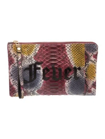 Pre-owned Zadig & Voltaire Python Clutch In Purple