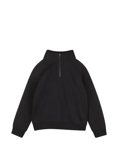 Zadig & Voltaire Kids' Quarter-zip Logo-print Sweater In Black
