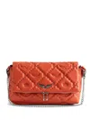 Zadig & Voltaire Quilted Chain Shoulder Bag In Orange