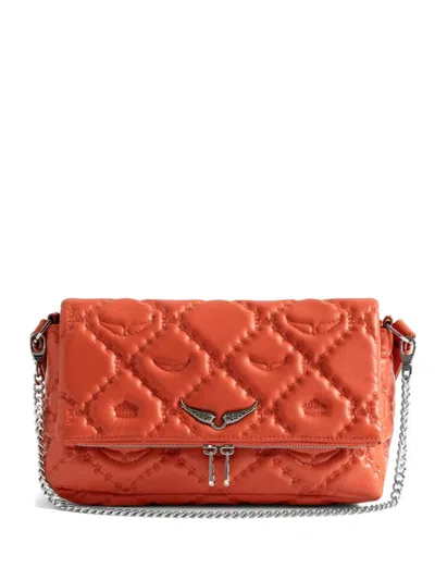 Zadig & Voltaire Quilted Chain Shoulder Bag In Orange