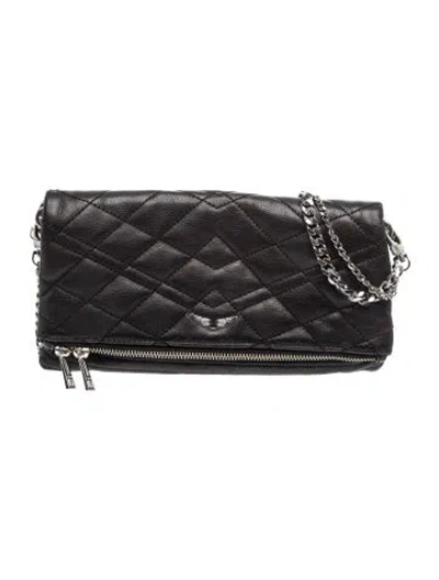 Pre-owned Zadig & Voltaire Quilted Crossbody Bag In Black