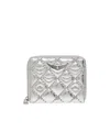 Zadig & Voltaire Quilted Leather Zip Wallet In Gray