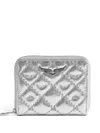 Zadig & Voltaire Quilted Leather Zip Wallet In Silver