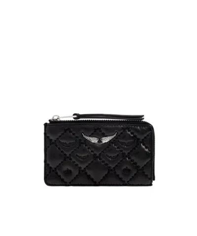 Zadig & Voltaire Quilted Wallet In Black