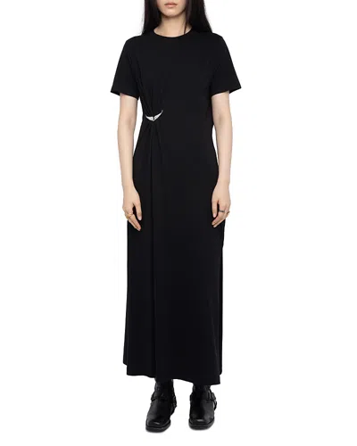 Zadig & Voltaire Raja Wings-motif Maxi Dress In Brown