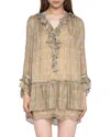 Zadig & Voltaire Alice Paisley Print Long Sleeve Minidress In Gray