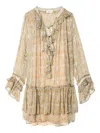 Zadig & Voltaire Womens Cloud Ralice Ruffle-trim Chiffon Mini Dress In Brown