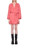 Zadig & Voltaire Ramasco Horse Pattern Jacquard Silk Minidress In Pink