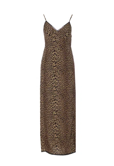 Zadig & Voltaire Ramelil Leo Lingerie Dress In Animal Print