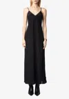 Zadig & Voltaire Womens Ramelil Rhinestone-trim Sleeveless Silk Maxi Dress Black In Black