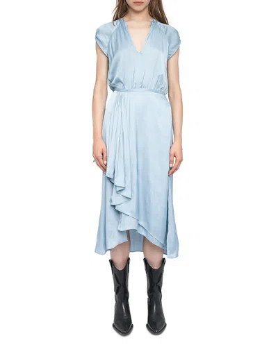 Zadig & Voltaire Randall Satin Dress In Blue
