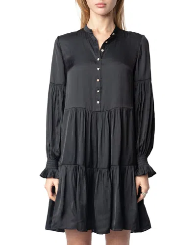 Zadig & Voltaire Randy Satin Dress In Black