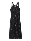 Zadig & Voltaire Womens Rarysa Star-embroidered Woven Midi Dress Black In Black