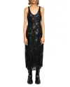 Zadig & Voltaire Womens Rarysa Star-embroidered Woven Midi Dress Black In Black