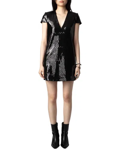 Zadig & Voltaire Rashu Sequins Dress In Black