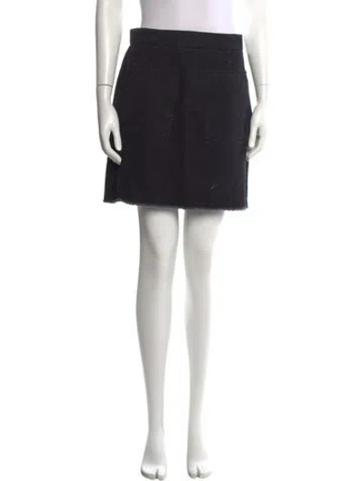 Pre-owned Zadig & Voltaire Raw-edge Trim Mini Skirt In Black
