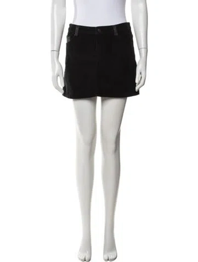 Pre-owned Zadig & Voltaire Raw-edge Trim Mini Skirt In Black