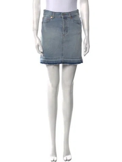 Pre-owned Zadig & Voltaire Raw-edge Trim Mini Skirt In Blue