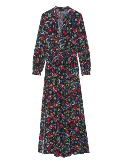 Zadig & Voltaire Rayado Floral Maxi Dress In Multi