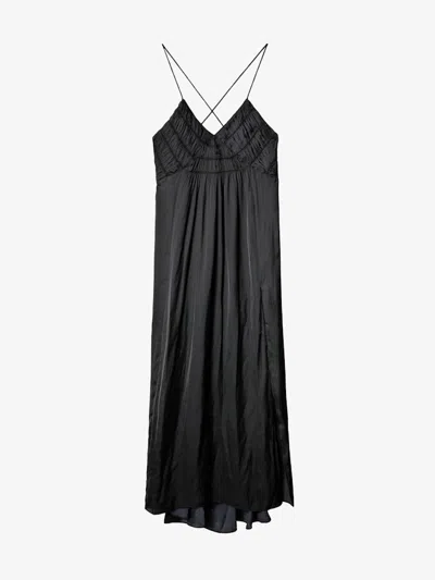 Zadig & Voltaire Rayonne Satin Dress In Black