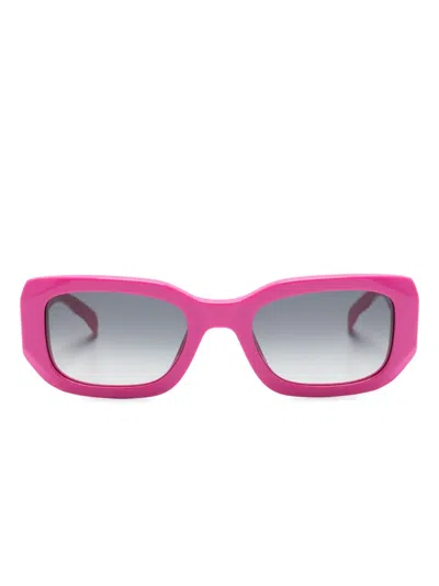 Zadig & Voltaire Rectangular-frame Logo-arm Sunglasses In Pink